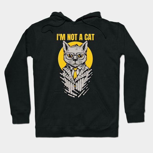 I am not a cat Hoodie by Freckle Face